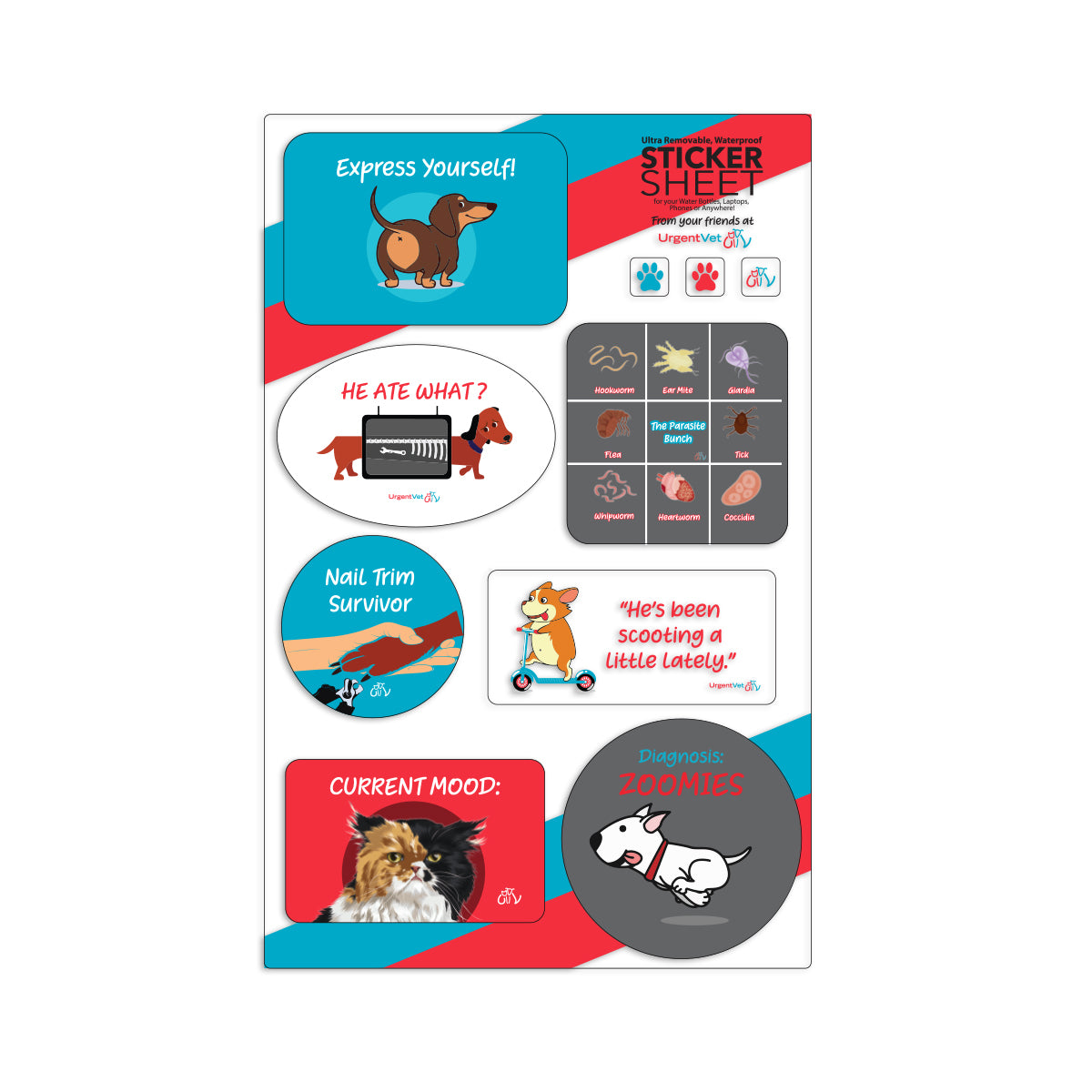 UrgentVet Sticker Sheets